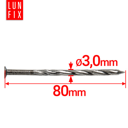 Gwoździe skręcane 3,0x80 3" czarne 5kg