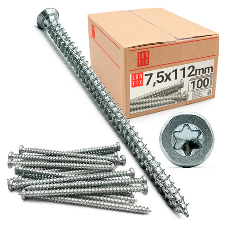 Wkret ościeżnicowy stoż do okien 7,5x112 (100 szt)