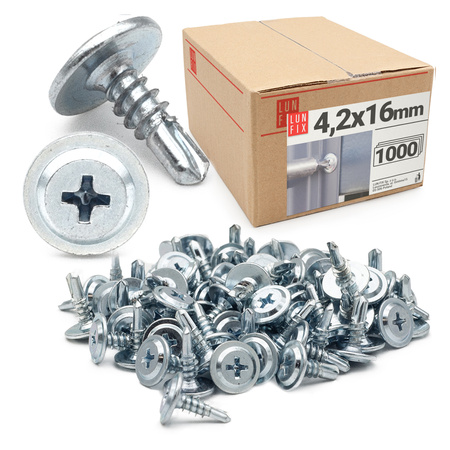 Wkręty samowiercące 4,2x16mm podkładkowe do metalu WSPC 1000szt.
