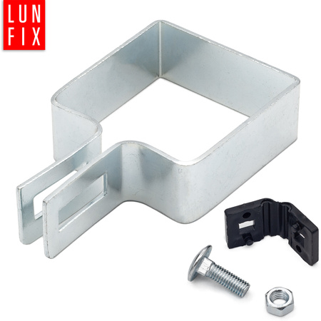 Obejma końcowa początkowa 60x60 mm srebrna komplet