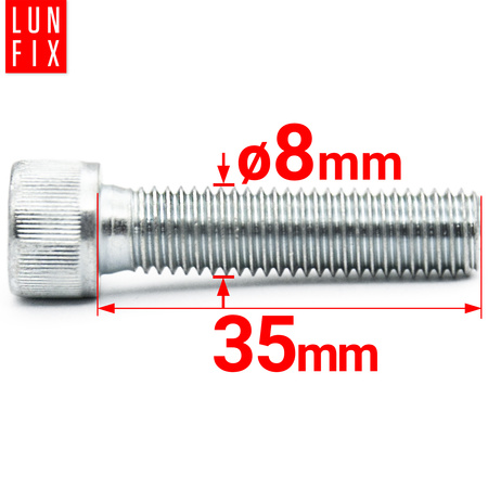 Śruba imbusowa OC DIN 912 M08x035-35 kl 8.8(1kg)