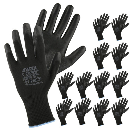 Rękawice robocze ogrodnicze 8 M 12szt.