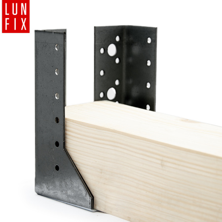 Wieszak belki zagięty czarny 48x96x75x2  wspornik łącznik 1szt.