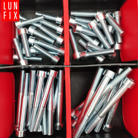 Śruby imbusowe nakrętki podkładki 420szt. M8 ocynkowane