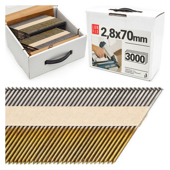 Gwozdzie papier 34st 2,8x70 bud cza 3000szt (1op)