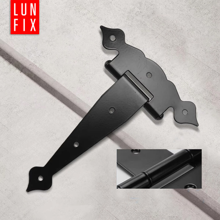 Ozdobny zawias trójkątny czarny 200x50x190x2,5 ZTO