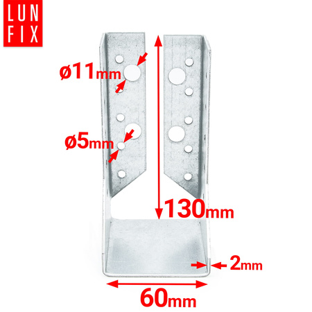 WBZ60 Wieszak belki zagięty 60x130 mm (1szt.)