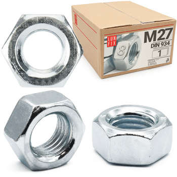 Nakrętka sześciokątna M27 DIN 934 klasa 8 ocynkowana 1szt.