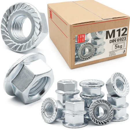Nakrętka kołnierzowa M12 DIN6923 ocynkowana 5kg