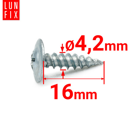 Wkręty samogwintujące 4,2x16mm z łbem podkładkowym do metalu WPC 1000szt.