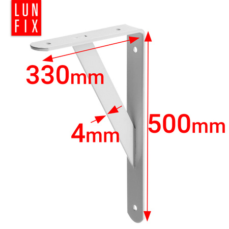 Wspornik półki wzmacniany stalowy 500x330x4 (1szt)