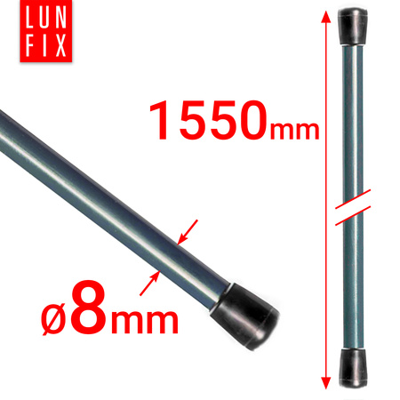 Pręt naciągowy fi8x1550 grafitowy PCV (1szt.)