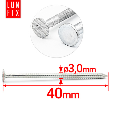 Gwoździe pierścieniowe 3x40 mm ocynkowane 5kg