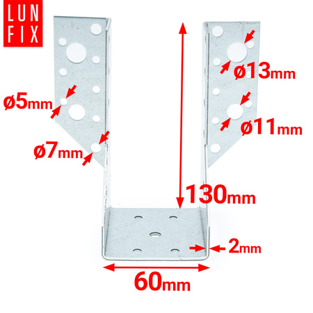 Wieszak belki 60x130 mm wspornik łącznik WB60