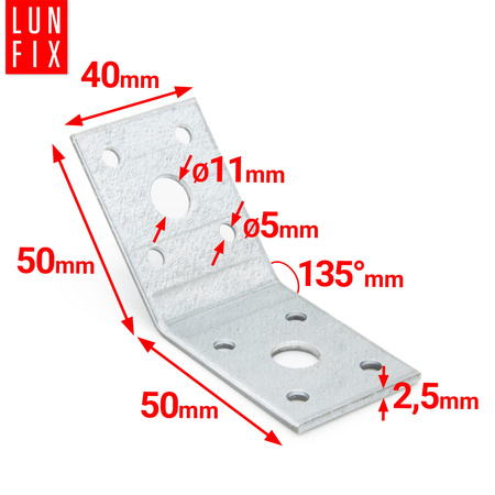 KLR1 katownik równoram 135st 50x50x40x2,5 (1szt.)