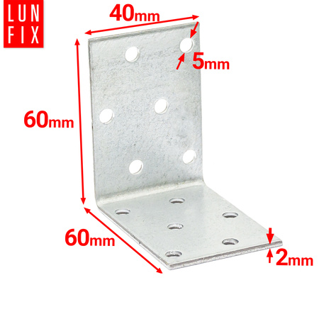 KM7 katownik montazowy 60x60x40x2,0 10szt (1op)