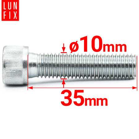 Śruba imbusowa OC DIN 912 M10x035-35 kl 8.8 (1kg)