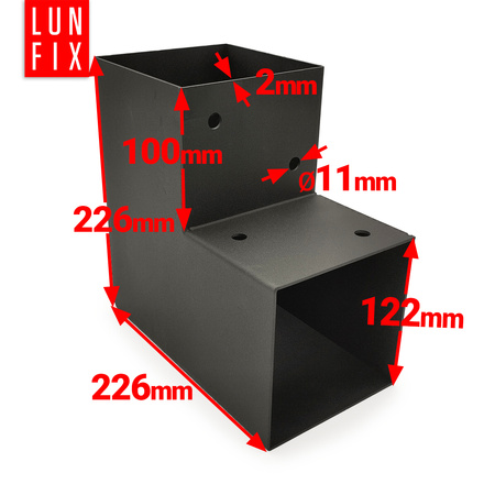 Łącznik belki kwadratowy L 120x120mm wspornik do kantówek 2 końce