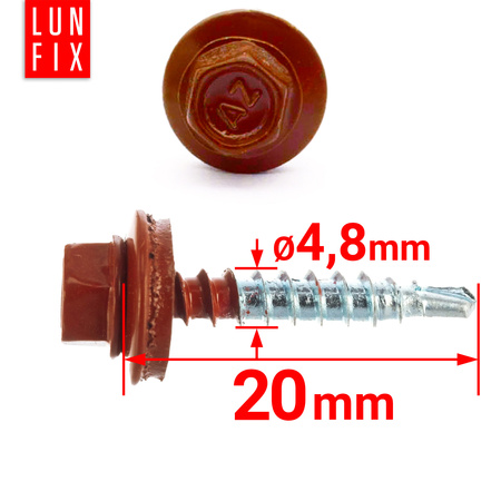 Wkręty farmerskie 4,8x20 samowiercące farmery miedziane 250szt.