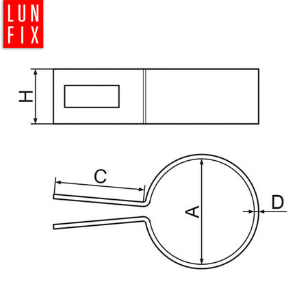 Obejma fi42 koncowa GRAFIT komplet (1kpl.)