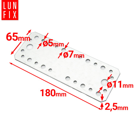 Łącznik płaski 180x65x2,5 LP6 10szt.