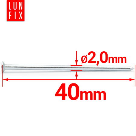 Gwoździe budowlane ocynk 2,0*40 (1kg)
