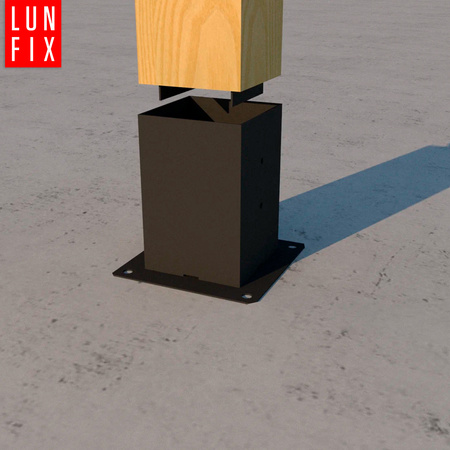 Zestaw podstawa słupa przykręcana czarna 9x9 z wkrętami