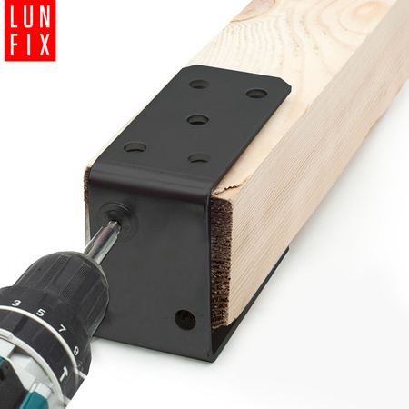 Podstawa słupa czarna typu U 70x120mm kotwa do przykręcania