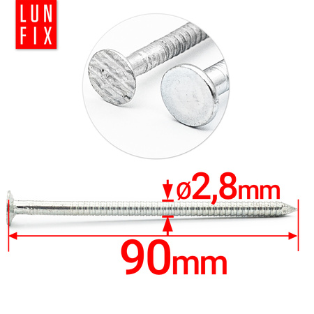 Gwoździe pierśc ocynk 2,8*90 (1kg)