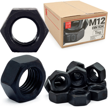 Nakrętka DIN 934 M12 kl 10 czarna (1kg)