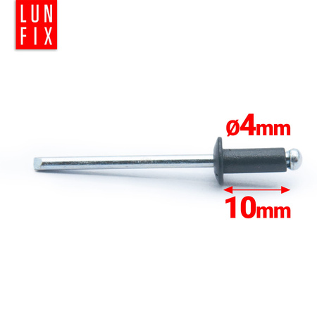 Nity zrywalne 4x10mm aluminiowo-stalowe antracyt RAL7016 100szt.