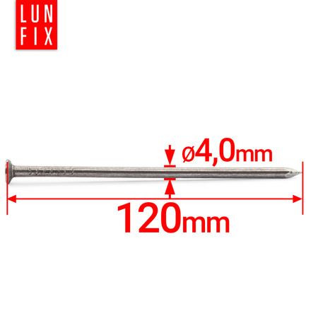 Gwozdzie budowlane czarne 4,0*120 (1kg)