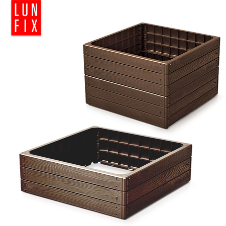 Grządka wysoka - 75x75x25 - Base Woody - brąz