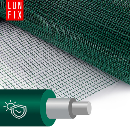 Siatka rabatowa 13x13 metalowa powlekana gr. 1,2mm zielona h1m 25m