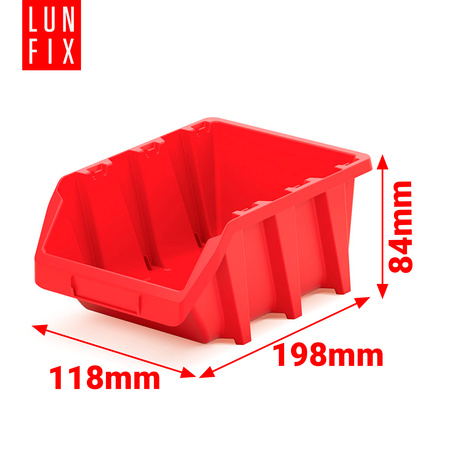 Kuweta warsztatowa czerwona 198x118x84mm 15szt.