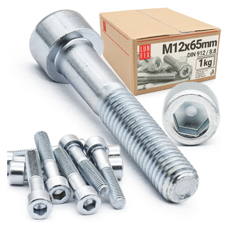 Śruba imbusowa OC DIN 912 M12x065 kl 8.8 (1kg)