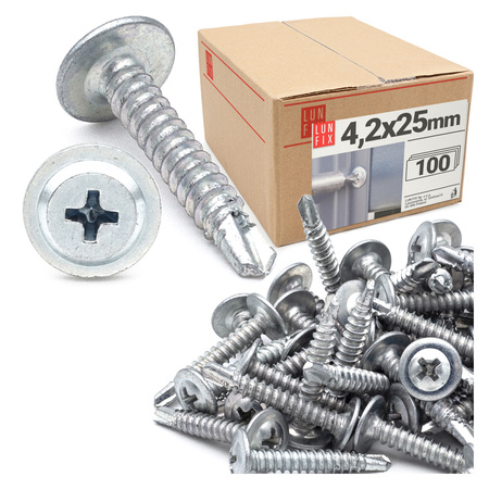 Wkręty samowiercące 4,2x25mm podkładkowe do metalu WSPC 100szt.