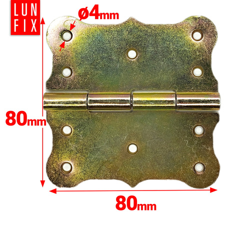 Zawias budowlany 80x80x1,5 mm ozdobny ocynkowany ZBB1 1szt.