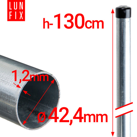 Słupek okrągły ocynk 42,4x1,20 130cm (1szt.)