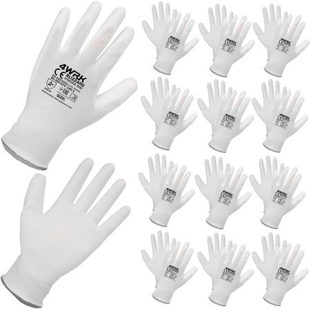 Rękawice robocze bia poliuretan 10-XL 12szt (1op)