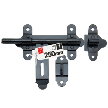 Zasuwa bramowa 250mm do bram drzwi czarna ZR2 1szt.