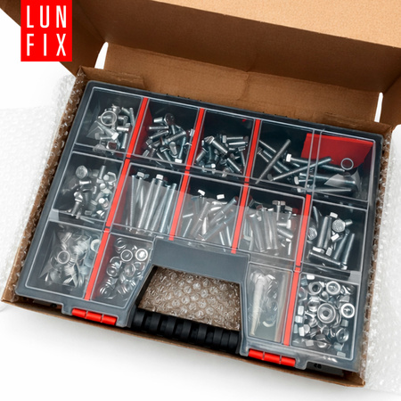 Śruby nakrętki podkładki 390szt. zestaw M12 ocynk