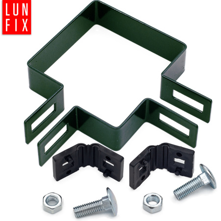 Obejma 80x80 NAROŻNA zielona KOMPLET (1kpl.)