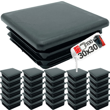 Zaślepka kwadrat czarna ZK 30x30/CZ 100szt