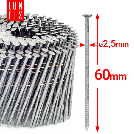 Gwozdzie drut 16st piersc 2,5x60 7200szt (1op)