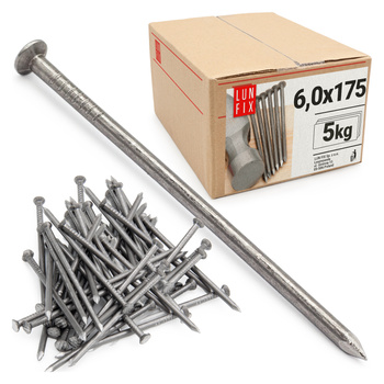 Gwozdzie budowlane czarne 6,0*175 (5 kg)