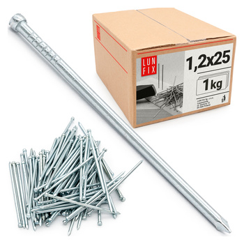 Gwoździe stolarskie 1,2x25 m łeb srebrne (1kg)