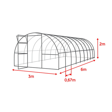 Szklarnia z poliwęglanu 3x10m profil 20x20mm grubość 6mm