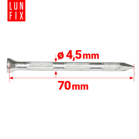 Gwoździe hartowane do betonu 4,5x70 mm 1kg