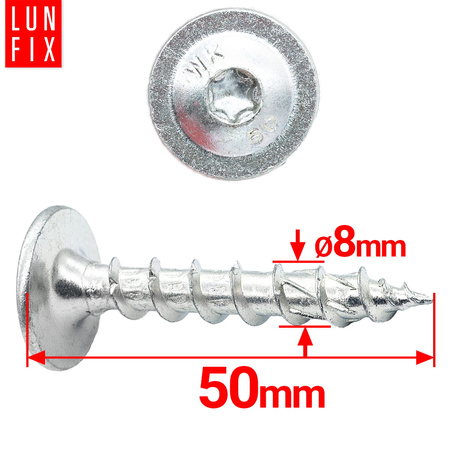 Wkret talerz do slupa 8x50 BIALY ogn 100szt